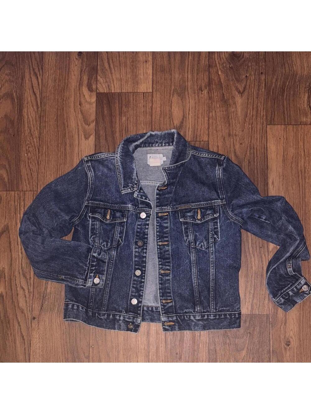 Calvin Klein Classic Denim Jean Jacket Button Up Minimal Basic